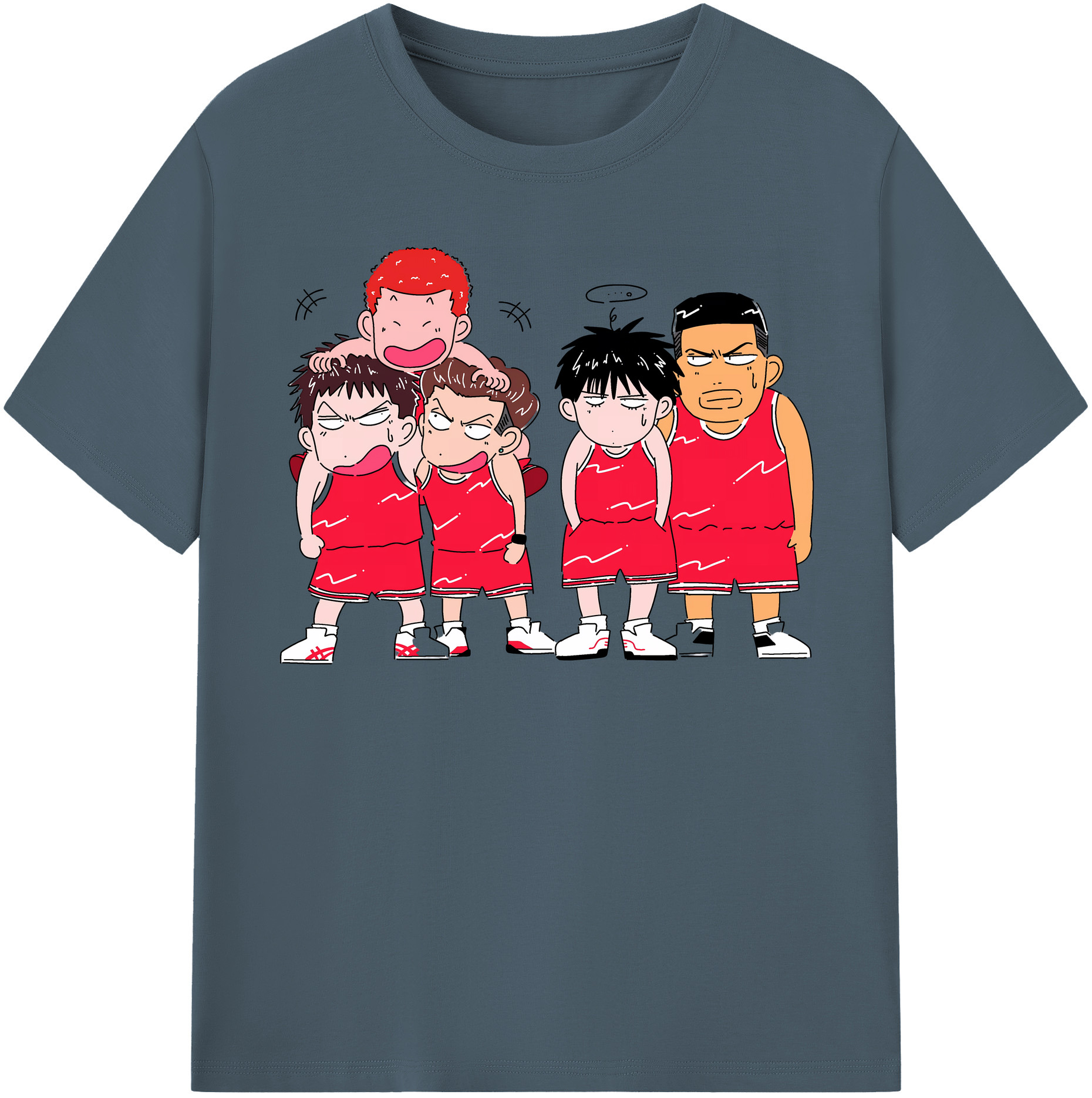 SLAM DUNK／スラムダンク 綿100％半袖Tシャツ（フロントプリント）